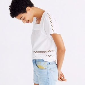 Madewell eyelet white top